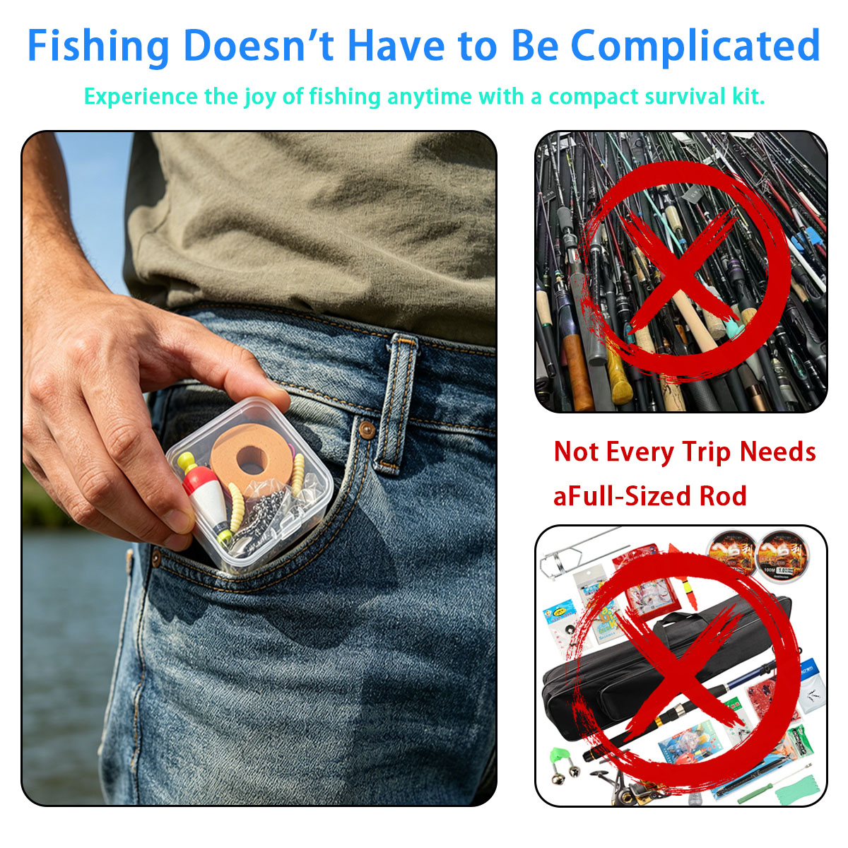 Tragbares Notfall-Angelset, tr – Fishing Line Box Bewertung und Preis